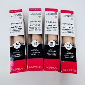 LOT 4 CoverGirl Outlast Extreme Wear Concealer Full Coverage #810 Classic Ivory